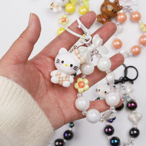 Portachiavi <span class=keywords><strong>Hello</strong></span> <span class=keywords><strong>Kitty</strong></span> in Acrilico Galvanizzato con Design a Perline per Borse e <span class=keywords><strong>Accessori</strong></span> per Cellulari - Product Image 1