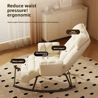 Fauteuil à bascule moderne et relaxant, pliable, en tissu, pour la maison, le balcon, la chambre, pour une personne
