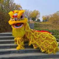 Costume de danse du lion pour deux personnes, ensemble complet, mariage, anniversaire, culte, performance, accessoires de danse du dragon, fêtes, artisanat