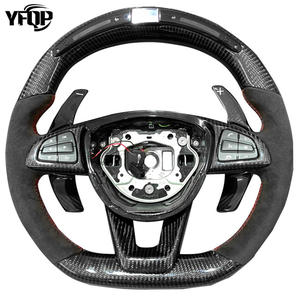 Volant Mercedes-Benz LED en Fibre de Carbone Sportif pour W205 <span class=keywords><strong>AMG</strong></span> C63 <span class=keywords><strong>A45</strong></span> <span class=keywords><strong>AMG</strong></span> Design Élégant Coutures Rouges GLE Classe S C43 <span class=keywords><strong>AMG</strong></span> - Product Image 1