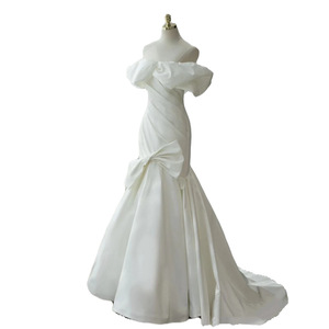 Nouveau Off Satin queue de poisson mariée Simple tempérament gaze <span class=keywords><strong>Dragon</strong></span> queue Super fée robes élégantes femmes soirée - Product Image 5