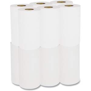 Serviettes en papier non perforées blanches 1 pli, 8 po de large, mandrin de 2 po, 350' par rouleau, qualité supérieure - Product Image 4