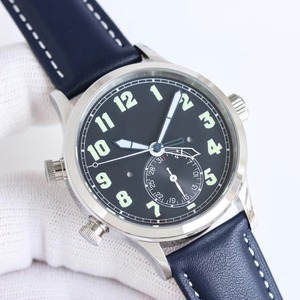 Reloj Automático Impermeable para Hombre, con Doble Zona Horaria, Estilo Piloto Platino, Ideal para Vacaciones - Product Image 1