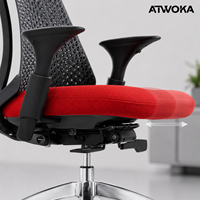 Silla de Oficina Ergonómica ATWOKA con Respaldo Alto y Asiento Deslizante - Asiento Ejecutivo Moderno Tapizado con Estructura en H para Sala de Conferencias