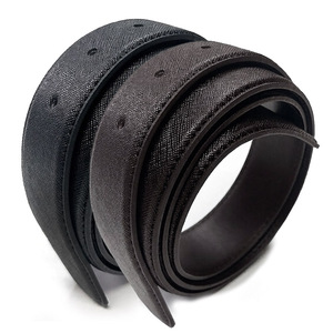 Correa de Repuesto de Cuero Vacuno Genuino Saffiano de 33 mm y 5 Agujeros, Hecha en Corea, 110 cm, Sin Hebilla, Modelo 5H-33-110-Saffiano, Unisex - Product Image 1