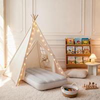 Tente tipi pliable en toile de coton pour enfants, idéale pour les fêtes et les nuits passées, vente en gros