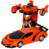 Voiture télécommandée Transformer Robot RC Cars avec phares LED cool 2.4Ghz Jouets Voiture Cadeaux d'anniversaire de Noël pour garçons filles