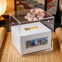 Boîte de présentation en acrylique personnalisable pour cartes TCG OP Series, petite vitrine polie avec couvercle magnétique pour boîte de cartes
