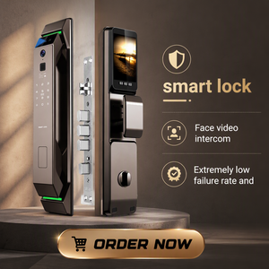 Cerradura Inteligente con Video WiFi Tuya, Disponible en <span class=keywords><strong>Stock</strong></span>, con Cámara, Sin Llave, para Puerta de Madera, Seguridad para el Hogar, Cerradura con Huella Dactilar - Product Image 1