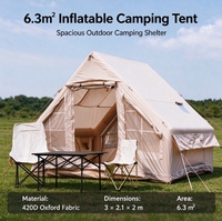 Grande tente de camping gonflable portable de 6,3 m² pour toutes les saisons, type extensible, tente de glamping gonflable, tentes d'extérieur