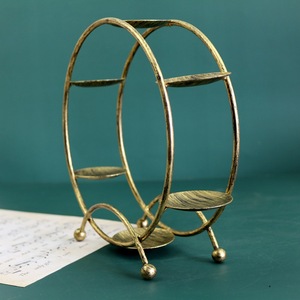 ชั้นวางขนมหวานหลายชั้นเหล็กสไตล์ยุโรป ถาดใส่มาการอง อุปกรณ์ประกอบงานแต่งงาน ของตกแต่งงานปาร์ตี้ ถาดเค้กวงกลม โต๊ะขนมหวาน - Product Image 2