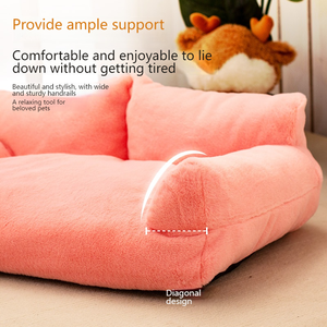 Cama Portátil Grande para Mascotas para Todas las Estaciones, Alfombra Gruesa y Cálida Tipo Sofá, Resistente al Desgaste, Diseño Rectangular Moderno con Estampado Animal, Suave - Product Image 2