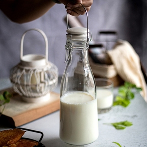 Vente chaude <span class=keywords><strong>1L</strong></span> 33oz bouteille en verre de lait frais vintage avec bouchon d'étanchéité supérieur à clip pour le ménage - Product Image 6