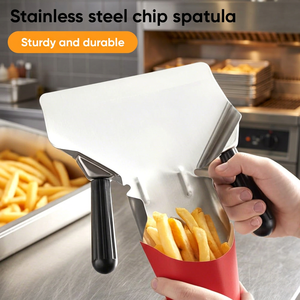 Espátula para Papas Fritas de Acero Inoxidable de Grado Alimenticio, Diseño de Cabeza Grande para Cocina Comercial, Suministro al por Mayor para Restaurantes de Comida Rápida - Product Image 1