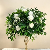 Boule de fleurs artificielle en soie avec verdure pour centre de table de mariage, décoration florale pour événements et fêtes