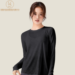 Femmes été léger col rond à manches longues Yoga haut dos creux conception respirant Yoga <span class=keywords><strong>sport</strong></span> à manches longues T-<span class=keywords><strong>Shirt</strong></span> - Product Image 5