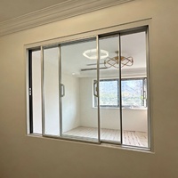 Ventanas Corredizas de Aluminio RC3 con Marco Delgado, Ahorro de Energía, Vidrio Templado Aislante para Fachadas de Balcones Modernos y de Lujo
