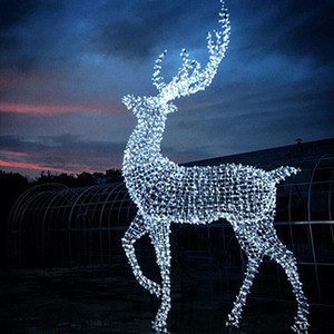 Christmas Reindeer <b>Lights</b> Outdoor 3D LED <b>String</b> <b>Light</b> Sculpture Standing Deer Decoration for Park Mall and Holiday Display - Product Image 2