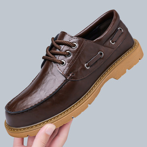 Zapatos Casuales de Hombre con Aumento de Altura, Estilo Nuevo, Hechos a Mano en PU, Ligeros, Impermeables y Antideslizantes para Verano y Otoño - Product Image 1