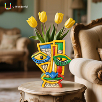 Vase en résine Picasso, motif visage abstrait, pot de fleurs artistique coloré, pot de fleurs créatif, artisanat en résine pour bureau, ornement de décoration intérieure, vente en gros