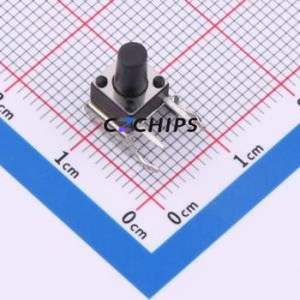 TC-6627-9.5-260 Tactile Switch Through hole,7.4x6mm Switch Single Pole Single Throw Round Button 2.6N Right Angle Insert - Product Image 1