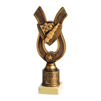 Trofeo de Karting Weivista de Resina Ecológica en Bronce Antiguo con Base de Mármol, Premio para Torneos de Carreras