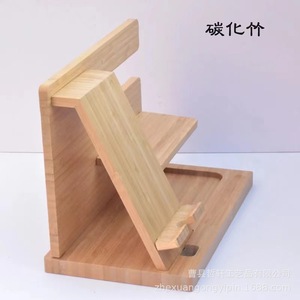 ที่วางโทรศัพท์ไม้ไผ่ทรงสี่เหลี่ยมผืนผ้าแบบตั้งโต๊ะ สำหรับจัดเก็บของใช้ในบ้านและสำนักงาน ช่วยจัดระเบียบอเนกประสงค์ - Product Image 5