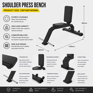 Banco de gimnasio acolchado de alta resistencia, directo de fábrica, multiposiciones, para ejercicios en casa, gimnasios comerciales, entrenamiento de fuerza y cuerpo. - Product Image 5