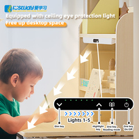 ISTUDY Bureau d'étude ergonomique pour enfants Table en bois à hauteur réglable avec tiroir et dessus inclinable