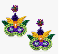 Nouveauté perle de rocaille colorée yeux tissés boucles d'oreilles fait à la main mardi gras masque de perles de rocaille personnalisé