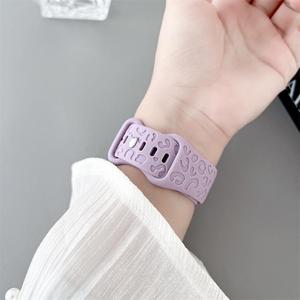 Correa <span class=keywords><strong>de</strong></span> <span class=keywords><strong>reloj</strong></span> deportiva ligera <span class=keywords><strong>de</strong></span> silicona con estampado <span class=keywords><strong>de</strong></span> leopardo y hebilla <span class=keywords><strong>de</strong></span> mariposa grabada, adecuada para Huawei watchgt6 - Product Image 4