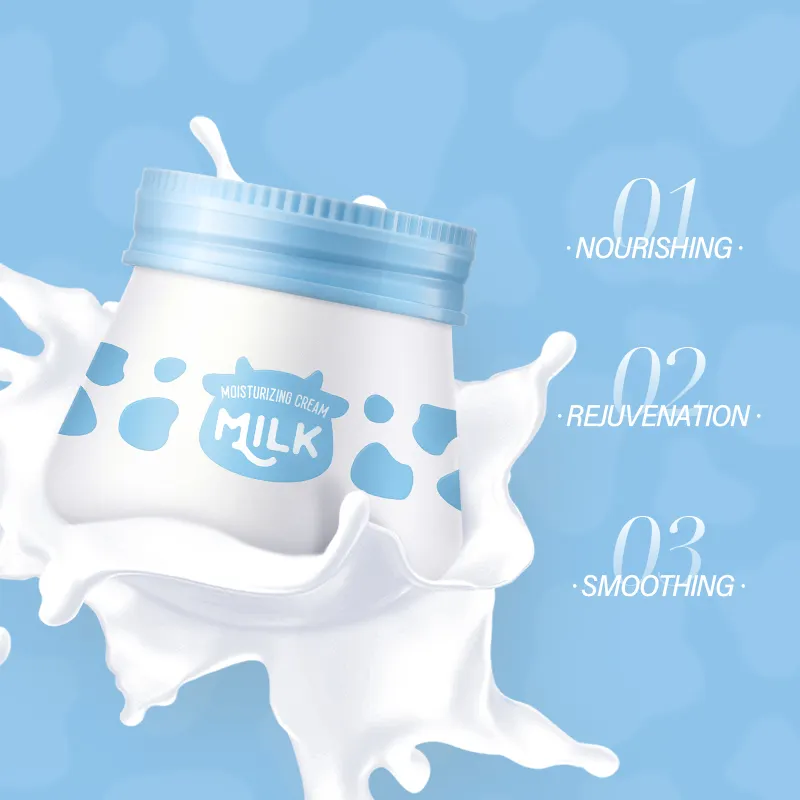 Mejor venta de leche laikou hidratante nutritiva 55g crema facial de belleza ilumina el tono de la piel