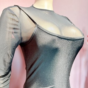 <span class=keywords><strong>2026</strong></span> Sexy Reißverschluss-Mesh-Jumpsuit & Reflektierendes Slip-Kleid Zweiteiliges Set - Abnehmbares Club-Outfit - Product Image 4