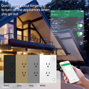 ผนังกระจกเทมเปอร์15A เต้าเสียบไฟฟ้าอัจฉริยะของเราพร้อมสวิตช์ซิกบี Wi-Fi Matter <span class=keywords><strong>4</strong></span>สีใช้งานได้กับ Alexa Google Home - Product Image 3