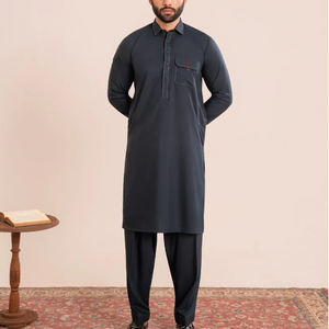 Shalwar Kameez ethnique entièrement personnalisé en coton de haute qualité, toutes saisons, pour hommes, élégant, pour mariage et fêtes, séchage rapide, sans plis - Product Image 1