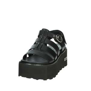 Sandales compensées noires pour femme Cult avec plateforme et lanières ajustables à boucle - Product Image 6