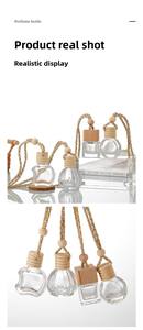 Difusor de <span class=keywords><strong>Perfume</strong></span> de vidrio para aromaterapia de 10ml, colgante para coche, decoración colgante, juego de caña, recarga de botella, Stock - Product Image 4