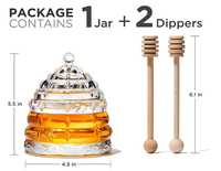 Niedlicher Honigtopf aus Glas im Bienenstock-Design mit passendem Deckel