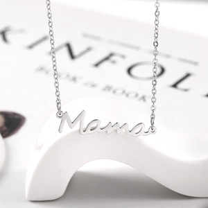 18K oro in acciaio inox <span class=keywords><strong>mamma</strong></span> lettera collana con ciondolo stile classico catena a maglie per la festa della <span class=keywords><strong>mamma</strong></span> o anniversario regalo - Product Image 3