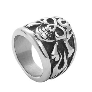 <b>Skull</b> <b>Ring</b> Men's Stainless Steel Retro Punk Style Silver Color Gift Jewelry 260106 - Product Image 1