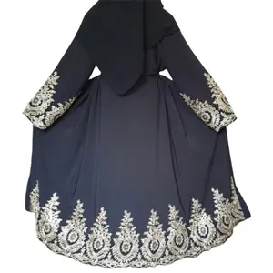 Venta caliente Dubai musulmán mujeres bata frente abierto Abaya largo cárdigan Kimono Maxi vestido Kaftan