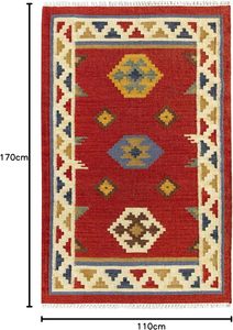 Alfombra tejida con borlas tejida a mano para sala de estar, alfombra de algodón bohemio con borlas, alfombras y alfombras hechas a mano para sala de estar - Product Image 3