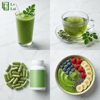 Poudre de feuilles de Moringa de qualité alimentaire, extrait végétal, superaliment, supplément, poudre brute, emballage sous vide OEM en fût