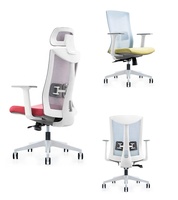 Chaise de bureau exécutive moderne et contemporaine à dossier haut avec hauteur réglable et siège pivotant en tissu maillé noir pour bureau à domicile
