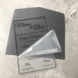 Acrylic Wedding <strong>Invitations</strong> for Wedding Bar Mitzvah Reception Party <strong>Graduation</strong> Birthday Baby Shower - Product Image 2