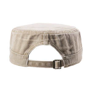 Wholesale New Korean Style Vintage Washed Cotton Cap Custom Logo <b>Flat</b> Top <b>Hat</b> Retro Unisex Adjustable Cadet Cap for Streetwear - Product Image 4