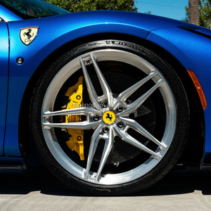 Jantes à performance de virage stable, finition argent brossé avec logo personnalisé, fabriquées sur mesure pour F8 Spider/Huracan/<span class=keywords><strong>Aventador</strong></span> - Product Image 1