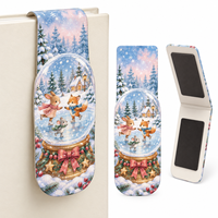 Marque-page magnétique mignon en forme de train de Noël, marque-page pliable personnalisé, design canne à sucre et sapin de Noël, cadeau de lecture de Noël, papeterie