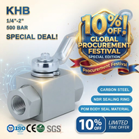 Vanne à boisseau sphérique hydraulique à 2 voies haute pression KHB BSP1/2 pour l'eau et l'huile