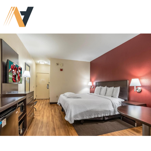 Lujosos muebles de dormitorio de madera de diseño personalizado para hoteles de alta gama para espacios habitables, para proyectos de hoteles Red Roof Inn - Product Image 1